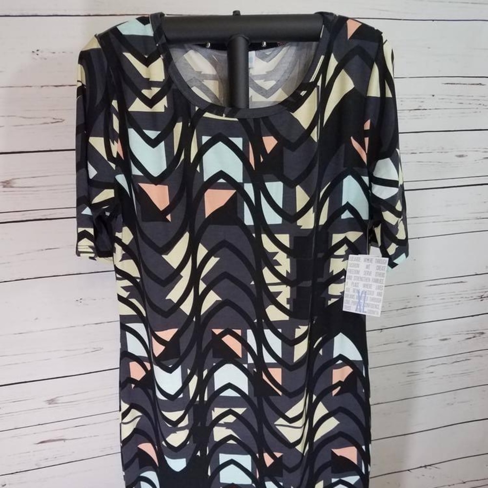 NWT! LuLaRoe Julia Dress Size XL ~ BLACK & PASTELS